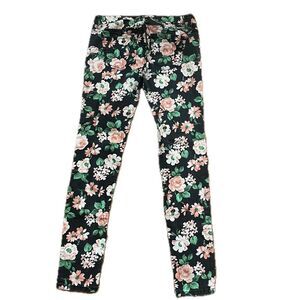 Tinseltown Floral Denim Jeans Black Pink Size 5